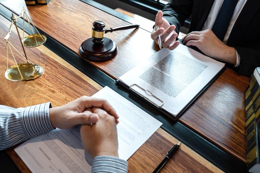 Family Law attorney with client